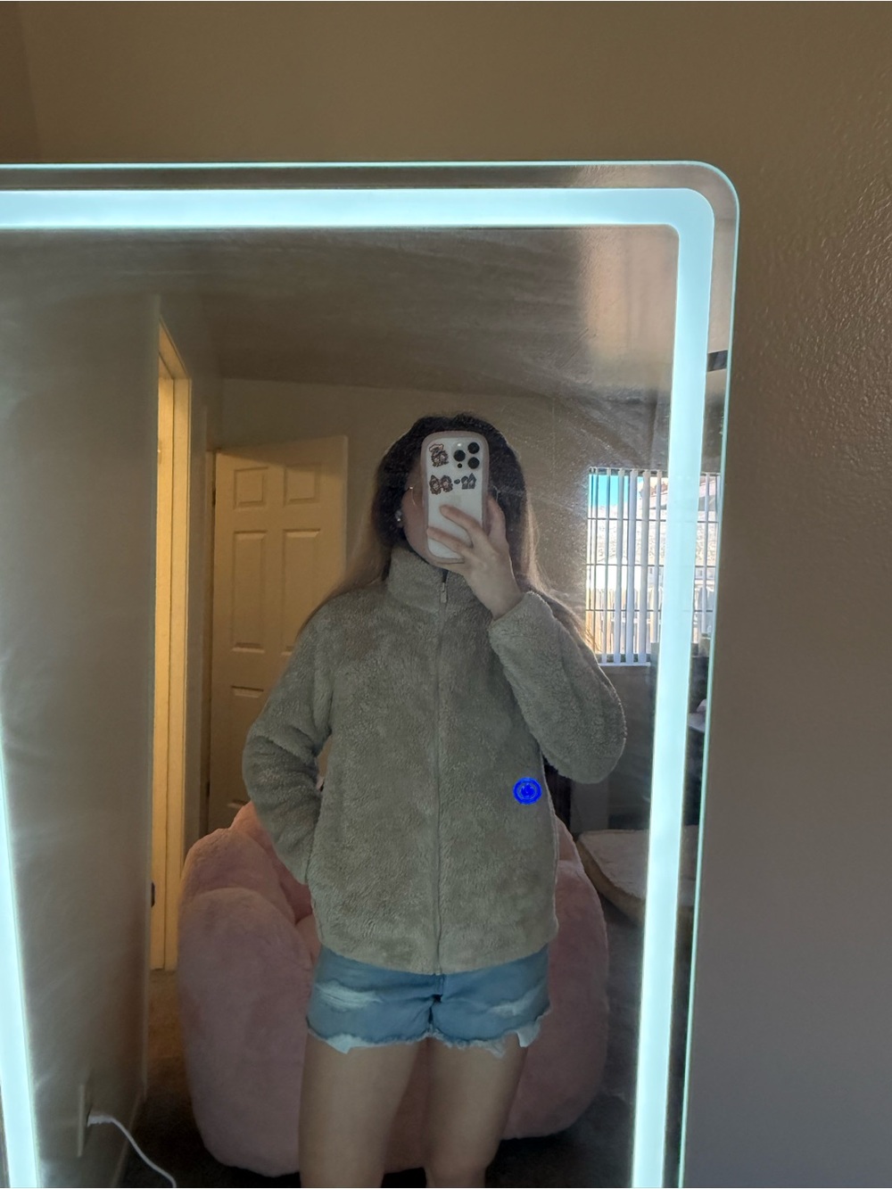 Plush Full-Zip Sherpa Jacket - Taupe